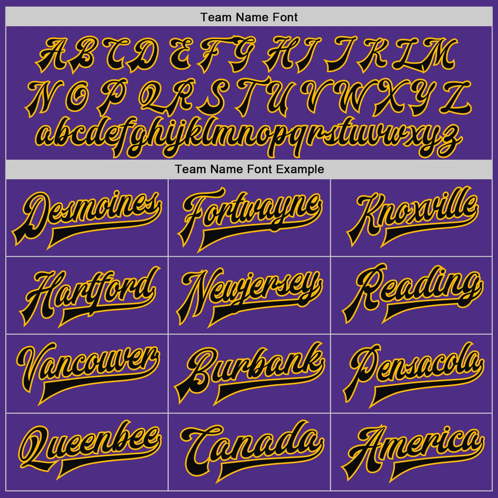 Custom Purple Black-Gold Bomber Full-Snap Varsity Letterman Two Tone Jacket