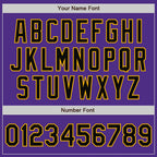 Custom Purple Black-Gold Bomber Full-Snap Varsity Letterman Two Tone Jacket