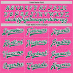 Custom Pink Kelly Green-White Bomber Full-Snap Varsity Letterman Two Tone Jacket