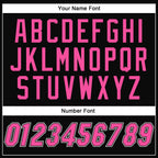 Custom Black Pink-White Bomber Full-Snap Varsity Letterman Two Tone Jacket