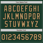 Custom Green Old Gold-Black Bomber Full-Snap Varsity Letterman Two Tone Jacket