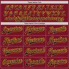 Custom Crimson Black-Gold Bomber Full-Snap Varsity Letterman Two Tone Jacket