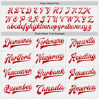 Custom White Red Bomber Full-Snap Varsity Letterman Jacket