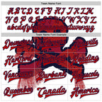 Custom White Red-Navy Skull Fashion 3D Bomber Full-Snap Varsity Letterman Jacket