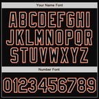 Custom Black White-Orange Bomber Full-Snap Varsity Letterman Two Tone Jacket