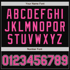 Custom Black Pink-White Bomber Full-Snap Varsity Letterman Two Tone Jacket