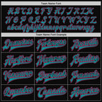 Custom Black Pink-Teal Bomber Full-Snap Varsity Letterman Two Tone Jacket