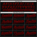 Custom Black Red Bomber Full-Snap Varsity Letterman Two Tone Jacket