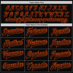 Custom Black Orange Bomber Full-Snap Varsity Letterman Two Tone Jacket