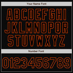 Custom Black Orange Bomber Full-Snap Varsity Letterman Two Tone Jacket