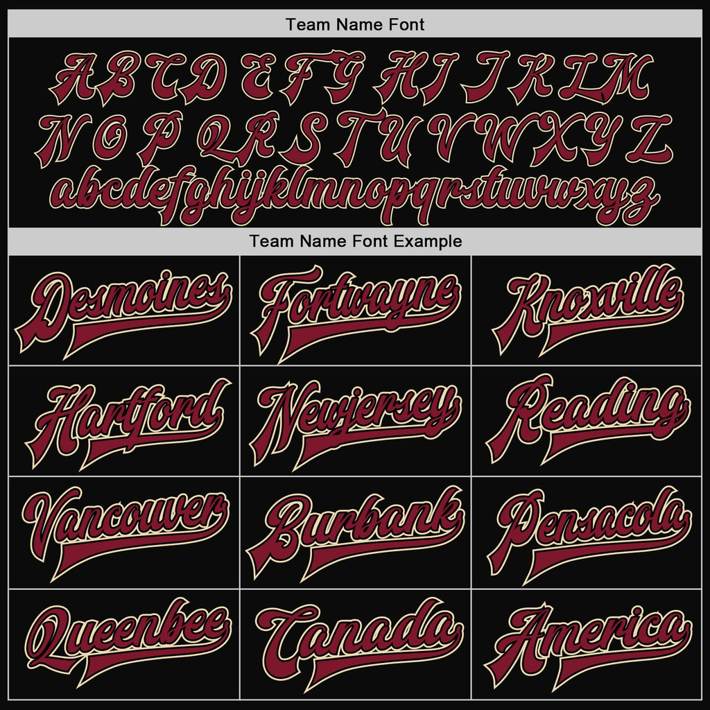 Custom Black Crimson City Cream-Cream Bomber Full-Snap Varsity Letterman Two Tone Jacket