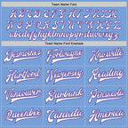 Custom Light Blue White-Purple Bomber Full-Snap Varsity Letterman Two Tone Jacket