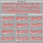 Custom Gray White-Red Bomber Full-Snap Varsity Letterman Two Tone Jacket