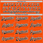 Custom Orange Black-White Bomber Full-Snap Varsity Letterman Two Tone Jacket