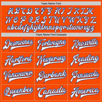 Custom Orange White-Royal Bomber Full-Snap Varsity Letterman Two Tone Jacket