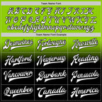 Custom Neon Green White-Black Bomber Full-Snap Varsity Letterman Fade Fashion Jacket