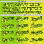 Custom Neon Yellow Neon Green-Navy Bomber Full-Snap Varsity Letterman Gradient Fashion Jacket