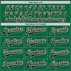 Custom Kelly Green Black-Cream Bomber Full-Snap Varsity Letterman Two Tone Jacket