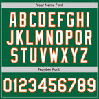 Custom Kelly Green White-Orange Bomber Full-Snap Varsity Letterman Two Tone Jacket