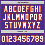 Custom Purple White-Orange Bomber Full-Snap Varsity Letterman Two Tone Jacket