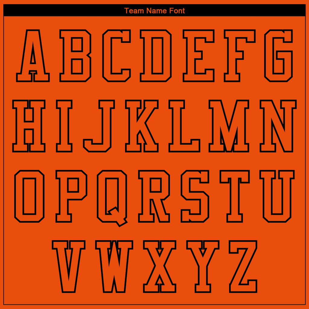 Custom Orange Black 3D Pattern Design Bomber Full-Snap Varsity Letterman Jacket