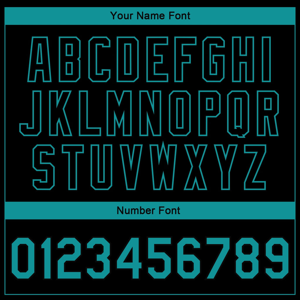 Custom Black Teal 3D Pattern Design Bomber Full-Snap Varsity Letterman Jacket