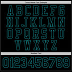 Custom Black Teal Bomber Full-Snap Varsity Letterman Jacket