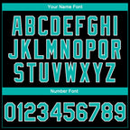 Custom Black Aqua-White Butterfly 3D Pattern Design Bomber Full-Snap Varsity Letterman Jacket