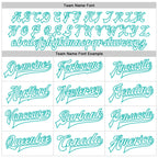 Custom White Ice Blue Aqua-Navy Check Board 3D Pattern Design Bomber Full-Snap Varsity Letterman Jacket