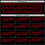 Custom Black Red Bomber Full-Snap Varsity Letterman Hoodie Jacket
