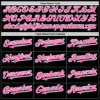 Custom Black Pink-White Bomber Full-Snap Varsity Letterman Two Tone Hoodie Jacket