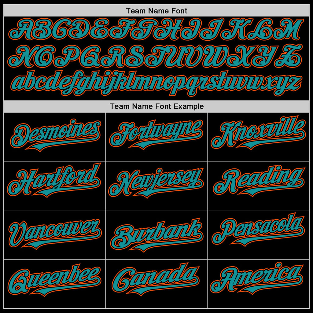 Custom Black Teal-Orange Bomber Full-Snap Varsity Letterman Two Tone Hoodie Jacket