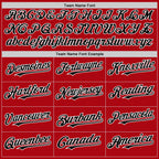 Custom Red Black-White Bomber Full-Snap Varsity Letterman Two Tone Hoodie Jacket