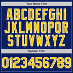 Custom Royal Yellow-White Bomber Full-Snap Varsity Letterman Two Tone Hoodie Jacket