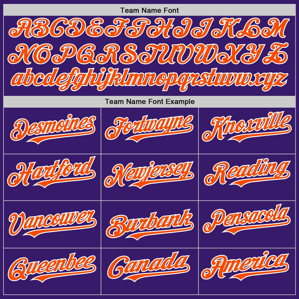 Custom Purple Orange-White Bomber Full-Snap Varsity Letterman Two Tone Hoodie Jacket