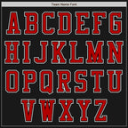 Custom Black Red-White Bomber Varsity Letterman Two Tone Zipper Jacket