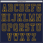 Custom Navy Gold Bomber Varsity Letterman Zipper Jacket