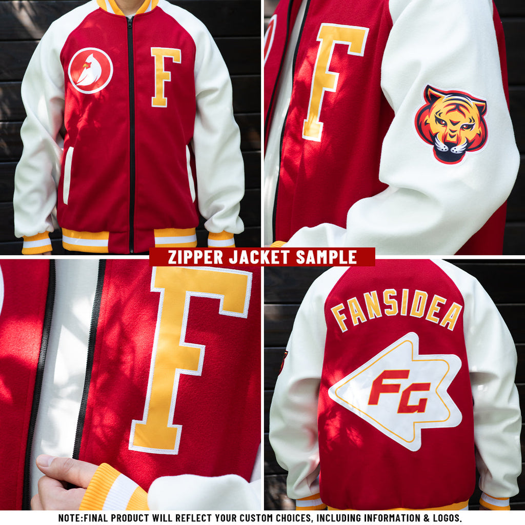 Custom Pink White Bomber Varsity Letterman Zipper Jacket