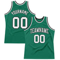 Custom Kelly Green White-Black Authentic Throwback Basketball Jersey