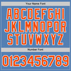 Custom Light Blue Orange-White Performance T-Shirt