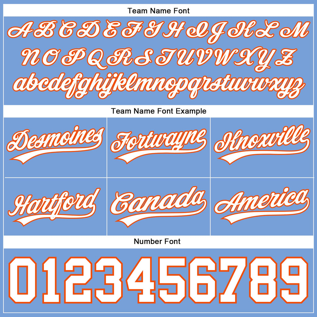 Custom Light Blue White-Orange Authentic Basketball Shorts