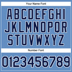 Custom Light Blue Navy-White Performance T-Shirt