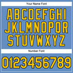 Custom Light Blue Yellow-Black Performance T-Shirt