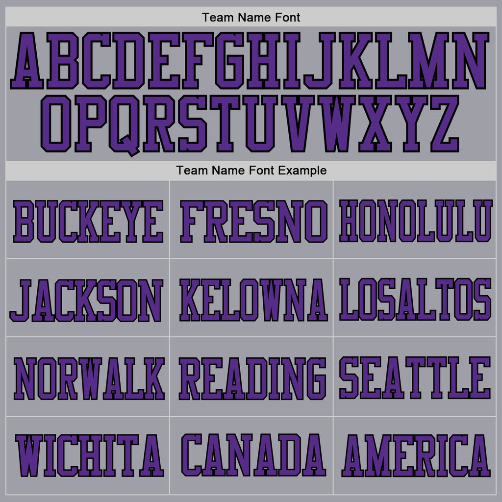 Custom Light Gray Purple-Black Mesh Authentic Football Jersey