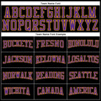 Custom Black Purple-Gold Long Sleeve Performance T-Shirt