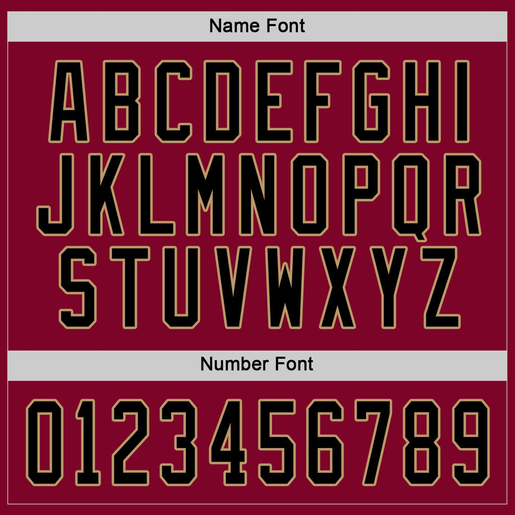 Custom Maroon Black-Old Gold Hockey Jersey