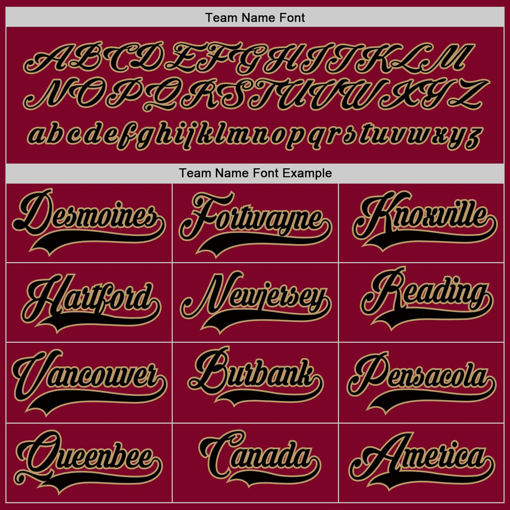 Custom Maroon Black-Old Gold Hockey Jersey