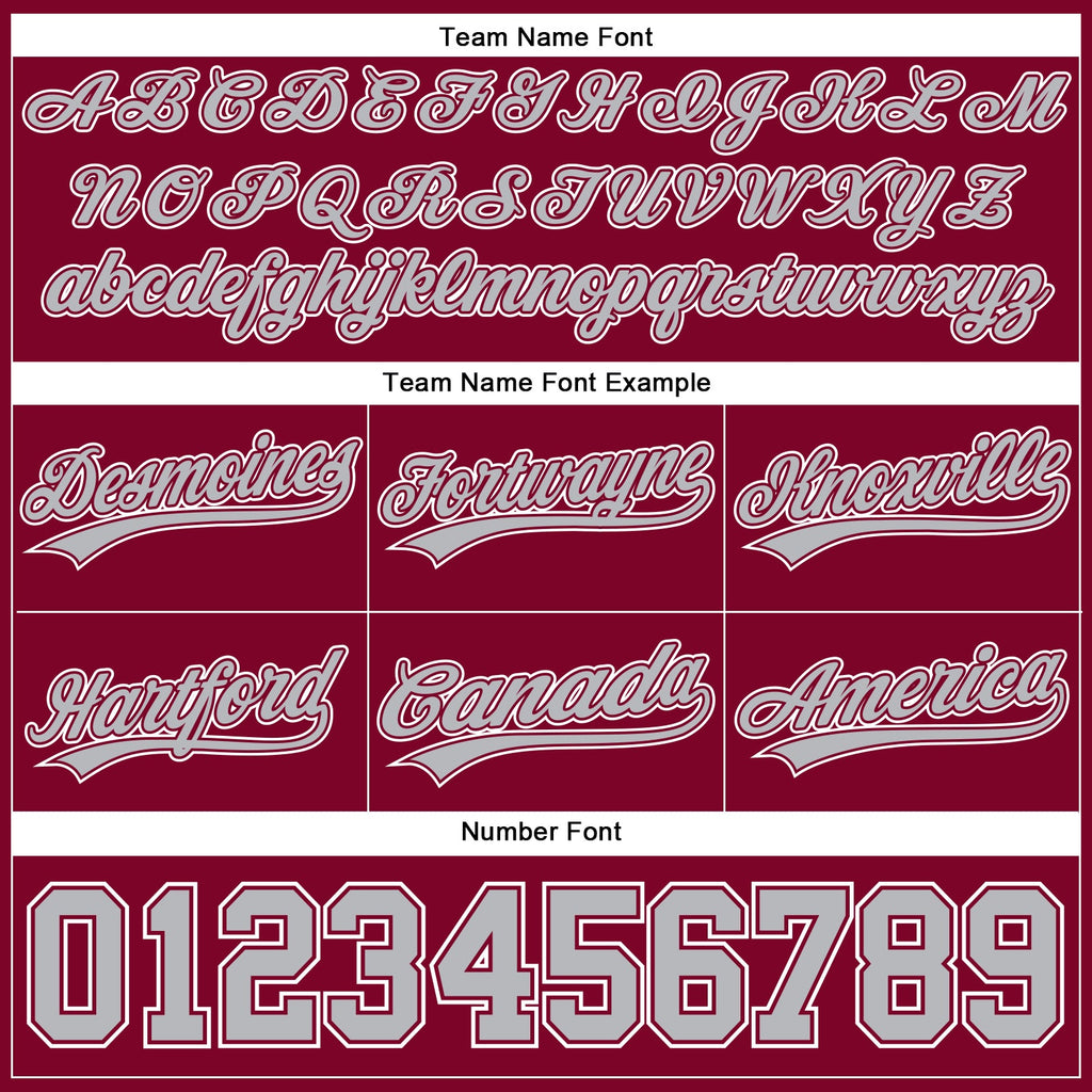 Custom Maroon Gray-White Authentic Throwback Basketball Shorts