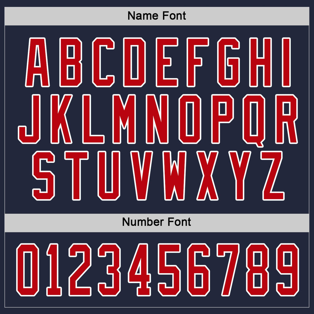 Custom Navy Red-White Hockey Jersey