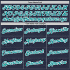 Custom Navy Teal-White Performance T-Shirt